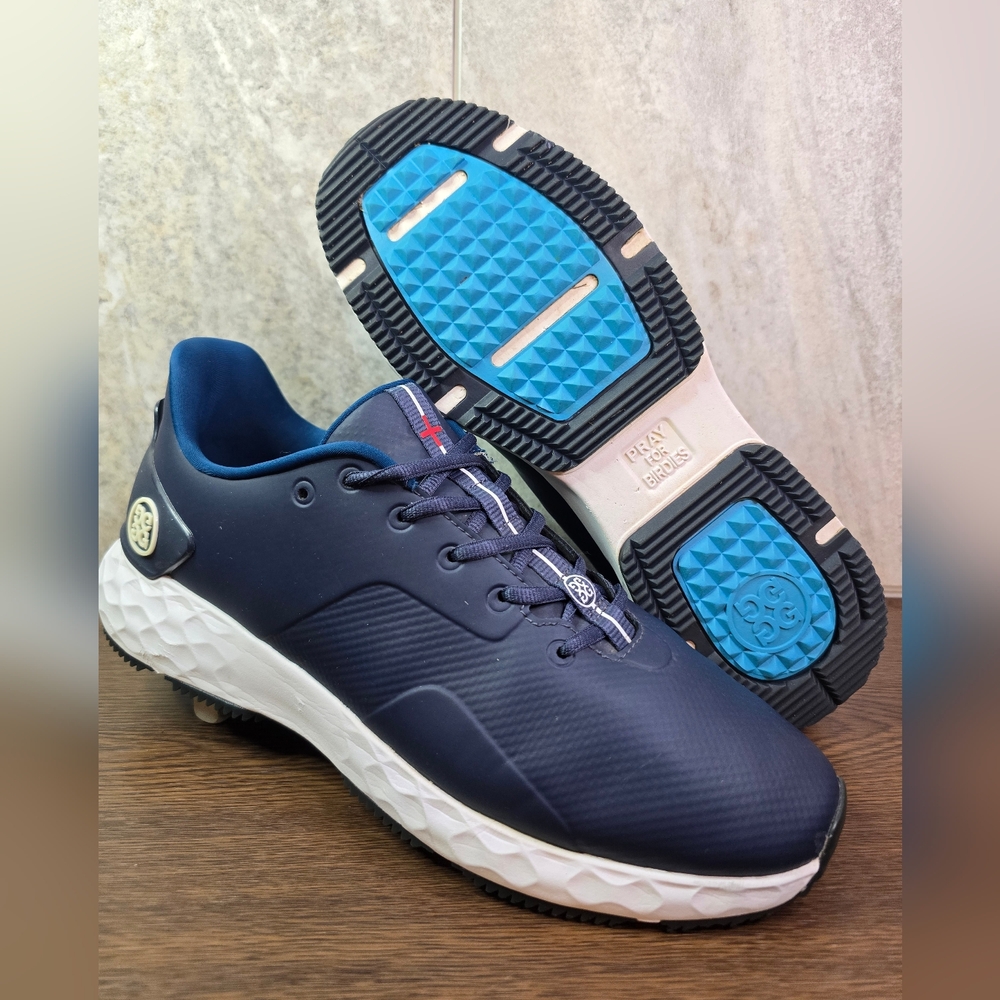 G/FORE MG4+ Spikeless Waterproof Golf Shoes Mens Size 11.5 Navy White G4MF20EF26